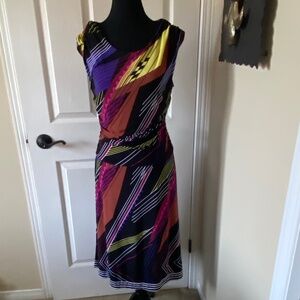 Midi Dress in Multi-Colours, Size 10